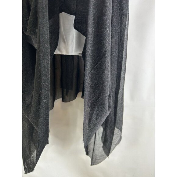NOS Vintage Y2K Black Handkerchief Sharkbite Slip Skirt Whimsigoth - Picture 5 of 5
